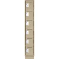 Petits casiers Clean Line, 6 niveaux, 12" x 18" x 76", Acier, Beige, Rivet (assembl&eacute;) Distribution Industrielle GC