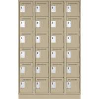 Petits casiers Clean Line, 6 niveaux, Bloc de 4, 48" x 18" x 76", Acier, Beige, Rivet (assembl&eacute;) Distribution Industrielle GC