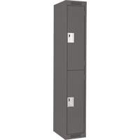 Clean Line Lockers, 2 -tier, 12" x 18" x 72", Steel, Charcoal, Rivet (Assembled) Distribution Industrielle GC