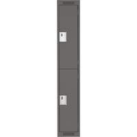 Clean Line Lockers, 2 -tier, 12" x 18" x 72", Steel, Charcoal, Rivet (Assembled) Distribution Industrielle GC