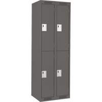 Clean Line Lockers, 2 -tier, Bank of 2, 24" x 18" x 72", Steel, Charcoal, Rivet (Assembled) Distribution Industrielle GC