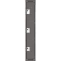 Clean Line Lockers, 3 -tier, 12" x 18" x 72", Steel, Charcoal, Rivet (Assembled) Distribution Industrielle GC