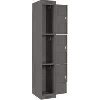 Casiers Clean Line, 3 niveaux, Bloc de 4, 48" x 18" x 72", Acier, Charbon, Rivet (assembl&eacute;) Distribution Industrielle GC