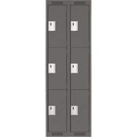 Clean Line Lockers, 3 -tier, Bank of 2, 24" x 18" x 72", Steel, Charcoal, Rivet (Assembled) Distribution Industrielle GC