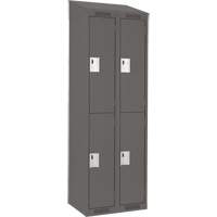 Casiers Clean Line, 2 niveaux, Bloc de 2, 24" x 18" x 78", Acier, Charbon, Rivet (assembl&eacute;) Distribution Industrielle GC