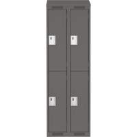 Casiers Clean Line, 2 niveaux, Bloc de 2, 24" x 18" x 78", Acier, Charbon, Rivet (assembl&eacute;) Distribution Industrielle GC