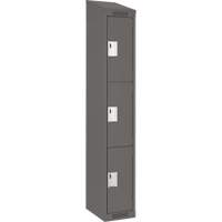 Clean Line Lockers, 3 -tier, 12" x 18" x 78", Steel, Charcoal, Rivet (Assembled) Distribution Industrielle GC