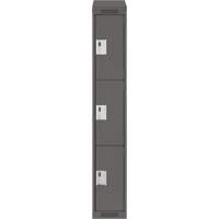 Clean Line Lockers, 3 -tier, 12" x 18" x 78", Steel, Charcoal, Rivet (Assembled) Distribution Industrielle GC