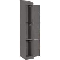 Casiers Clean Line, 3 niveaux, Bloc de 4, 48" x 18" x 78", Acier, Charbon, Rivet (assembl&eacute;) Distribution Industrielle GC