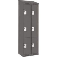 Casiers Clean Line, 3 niveaux, Bloc de 2, 24" x 18" x 78", Acier, Charbon, Rivet (assembl&eacute;) Distribution Industrielle GC