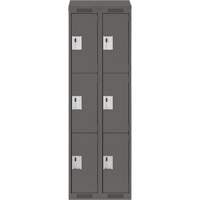 Casiers Clean Line, 3 niveaux, Bloc de 2, 24" x 18" x 78", Acier, Charbon, Rivet (assembl&eacute;) Distribution Industrielle GC