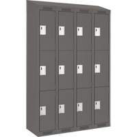 Casiers Clean Line, 3 niveaux, Bloc de 4, 48" x 18" x 78", Acier, Charbon, Rivet (assembl&eacute;) Distribution Industrielle GC