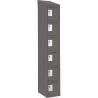 Clean Line Lockerette, 6 -tier, 12" x 18" x 78", Steel, Charcoal, Rivet (Assembled) Distribution Industrielle GC
