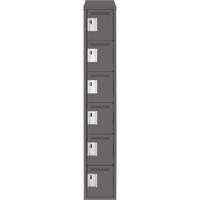 Clean Line Lockerette, 6 -tier, 12" x 18" x 78", Steel, Charcoal, Rivet (Assembled) Distribution Industrielle GC