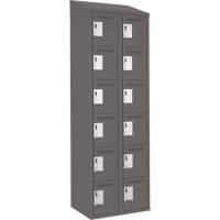 Petits casiers Clean Line, 6 niveaux, Bloc de 2, 24" x 18" x 78", Acier, Charbon, Rivet (assembl&eacute;) Distribution Industrielle GC