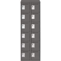 Petits casiers Clean Line, 6 niveaux, Bloc de 2, 24" x 18" x 78", Acier, Charbon, Rivet (assembl&eacute;) Distribution Industrielle GC