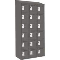 Petits casiers Clean Line, 6 niveaux, Bloc de 3, 36" x 18" x 78", Acier, Charbon, Rivet (assembl&eacute;) Distribution Industrielle GC