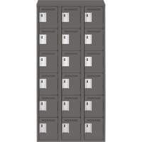 Petits casiers Clean Line, 6 niveaux, Bloc de 3, 36" x 18" x 78", Acier, Charbon, Rivet (assembl&eacute;) Distribution Industrielle GC
