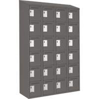 Petits casiers Clean Line, 6 niveaux, Bloc de 4, 48" x 18" x 78", Acier, Charbon, Rivet (assembl&eacute;) Distribution Industrielle GC