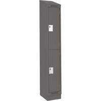Clean Line Lockers, 2 -tier, 12" x 18" x 82", Steel, Charcoal, Rivet (Assembled) Distribution Industrielle GC