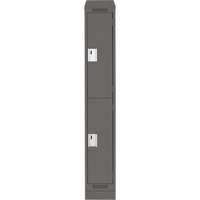Clean Line Lockers, 2 -tier, 12" x 18" x 82", Steel, Charcoal, Rivet (Assembled) Distribution Industrielle GC