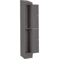 Casiers Clean Line, 2 niveaux, Bloc de 4, 48" x 18" x 82", Acier, Charbon, Rivet (assembl&eacute;) Distribution Industrielle GC
