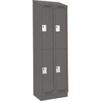 Clean Line Lockers, 2 -tier, Bank of 2, 24" x 18" x 82", Steel, Charcoal, Rivet (Assembled) Distribution Industrielle GC