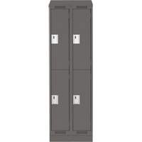 Clean Line Lockers, 2 -tier, Bank of 2, 24" x 18" x 82", Steel, Charcoal, Rivet (Assembled) Distribution Industrielle GC