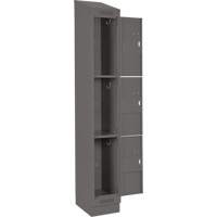 Casiers Clean Line, 3 niveaux, Bloc de 4, 48" x 18" x 82", Acier, Charbon, Rivet (assembl&eacute;) Distribution Industrielle GC