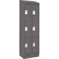 Clean Line Lockers, 3 -tier, Bank of 2, 24" x 18" x 82", Steel, Charcoal, Rivet (Assembled) Distribution Industrielle GC