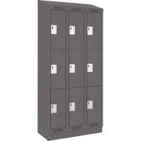 Casiers Clean Line, 3 niveaux, Bloc de 3, 36" x 18" x 82", Acier, Charbon, Rivet (assembl&eacute;) Distribution Industrielle GC