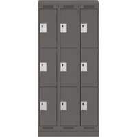 Casiers Clean Line, 3 niveaux, Bloc de 3, 36" x 18" x 82", Acier, Charbon, Rivet (assembl&eacute;) Distribution Industrielle GC