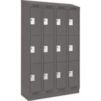 Casiers Clean Line, 3 niveaux, Bloc de 4, 48" x 18" x 82", Acier, Charbon, Rivet (assembl&eacute;) Distribution Industrielle GC