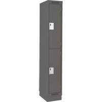 Clean Line Lockers, 2 -tier, 12" x 18" x 76", Steel, Charcoal, Rivet (Assembled) Distribution Industrielle GC