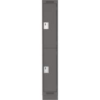 Clean Line Lockers, 2 -tier, 12" x 18" x 76", Steel, Charcoal, Rivet (Assembled) Distribution Industrielle GC