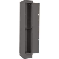 Casiers Clean Line, 2 niveaux, Bloc de 4, 48" x 18" x 76", Acier, Charbon, Rivet (assembl&eacute;) Distribution Industrielle GC