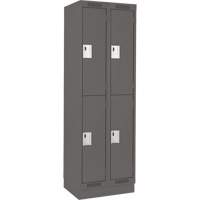 Casiers Clean Line, 2 niveaux, Bloc de 2, 24" x 18" x 76", Acier, Charbon, Rivet (assembl&eacute;) Distribution Industrielle GC