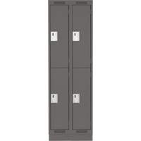 Casiers Clean Line, 2 niveaux, Bloc de 2, 24" x 18" x 76", Acier, Charbon, Rivet (assembl&eacute;) Distribution Industrielle GC