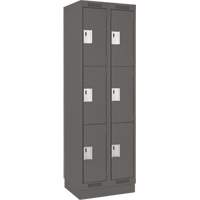 Casiers Clean Line, 3 niveaux, Bloc de 2, 24" x 18" x 76", Acier, Charbon, Rivet (assembl&eacute;) Distribution Industrielle GC