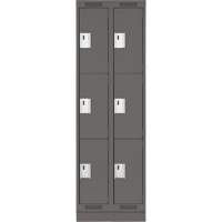 Casiers Clean Line, 3 niveaux, Bloc de 2, 24" x 18" x 76", Acier, Charbon, Rivet (assembl&eacute;) Distribution Industrielle GC