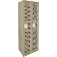 Casiers Clean Line, Bloc de 2, 24" x 15" x 72", Acier, Beige, Rivet (assembl&eacute;), Perfor&eacute; Distribution Industrielle GC