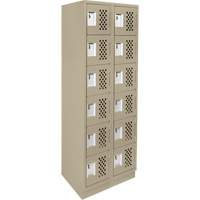 Assembled Lockerettes Clean Line Perforated Economy Lockers, 6 -tier, Bank of 2, 18" x 72" x 12", Steel Distribution Industrielle GC