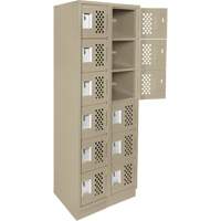Assembled Lockerettes Clean Line Perforated Economy Lockers, 6 -tier, Bank of 2, 18" x 72" x 12", Steel Distribution Industrielle GC