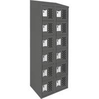 Clean-Line Perforated Lockerette, 6 -tier, Bank of 2, 15" x 72" x 12", Steel Distribution Industrielle GC