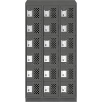 Assembled Lockerettes Clean Line Perforated Economy Lockers, 6 -tier, Bank of 3, 18" x 72" x 12", Steel Distribution Industrielle GC
