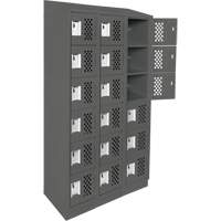 Assembled Lockerettes Clean Line Perforated Economy Lockers, 6 -tier, Bank of 3, 18" x 72" x 12", Steel Distribution Industrielle GC