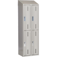 Concorde Heavy-Duty Lockers, 2 -tier, Bank of 2, 24" x 18" x 78", Steel, Grey, Welded (Assembled) Distribution Industrielle GC