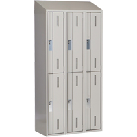 Casiers robustes Concorde, 2 niveaux, Bloc de 3, 36" x 18" x 78", Acier, Gris, Soud&eacute; (assembl&eacute;) Distribution Industrielle GC