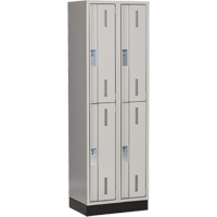 Casiers robustes Concorde, 2 niveaux, Bloc de 2, 24" x 18" x 76", Acier, Gris, Soud&eacute; (assembl&eacute;) Distribution Industrielle GC