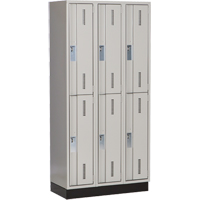 Casiers robustes Concorde, 2 niveaux, Bloc de 3, 36" x 18" x 76", Acier, Gris, Soud&eacute; (assembl&eacute;) Distribution Industrielle GC
